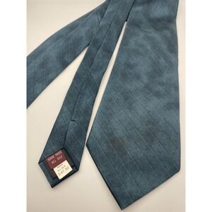 Sabatini Milano Roma Como Mens Silk Tie Teal Blue Pinstripe Handmade Italy